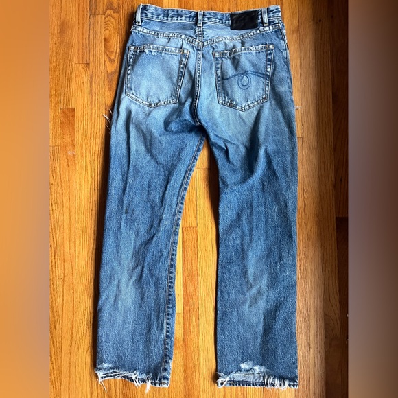 R13 Straight Leg Distressed Denim - Picture 4 of 5